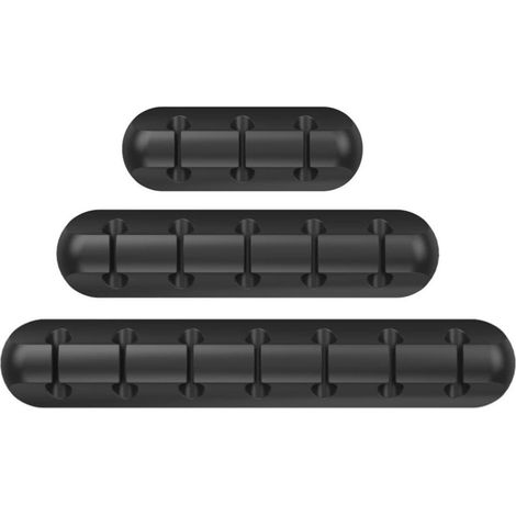 Cable Clip - Adhesive Cord Organizer for Desk Nightstand Office Car - Rubber Cable Holder with Single Double Triple Five Slots - Black White Gray (1/5)