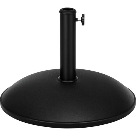 Pied de Parasol Rond Base de lestage Parasol Ø 49 x 34,5H cm Poids Net 20 Kg Ciment PVC Noir (1/5)