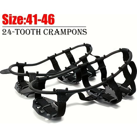 Un ensemble de chaînes à neige antidérapantes pour chaussures, fabriquées en acier au manganèse durable, avec 24 dents pour une excellente adhérence, Un (1/5)