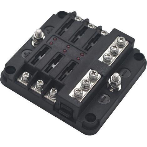 Voies Boîte Fusibles Porte Fusible Blocs Lame avec 16 6 Voyants LED Couvercle de Protection pour et Voiture Automobile Bate 12V 24V