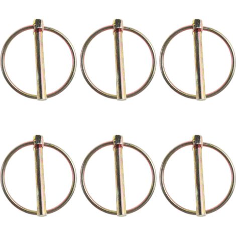Linch Pin - Acier À Ressort - 6 Pièces - Pour Remorque Bateau Kayak Canoë Tracteur Chariot Tondeuse - 3,2 X 50 Mm (1/5)