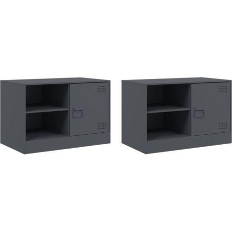 Maison Exclusive - TV-Schränke 2 Stk. Anthrazit 67x39x44 cm Stahl