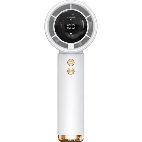 Ventilateur portable universel blanc, ventilateur turbo portable rechargeable, puissant circulateur d'air sans fil, alimenté par bat (1/5)