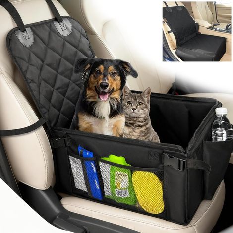 Siège auto pour chien, avec boucles de fermeture renforcées et cadre en tube d'acier, bords renforcés étanches, extra stable, pour chiens de petite, moyenne et grande taille (1/5)