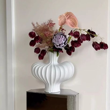 Vase - Plastique Incassable - Décoration Intérieure Pour Jour Férié - Blanc - 1 Pièce (1/5)