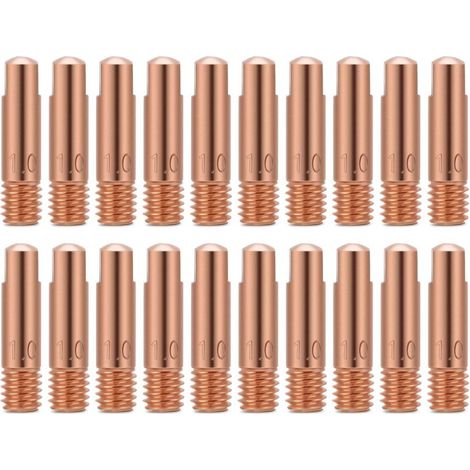 RHG Embouts de contact de soudage Embout de contact en cuivre de 20 pièces pour les consommables de torche de soudage 15AK MIG / MAG (1.0)