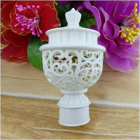 6 embouts décoratifs pour tringle à rideaux, motif lanterne creuse, diamètre 26-28 mm, plastique (1/4)