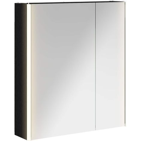 Maison Exclusive - Badezimmerspiegelschrank Schwarz Eichen-Optik