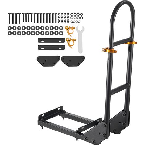 Mophorn Haltegriff für Golfwagen (450 x 235 x 905 mm), passend für die meisten Golfwagen mit Metallfußplatten, höhenverstellbarer (69,85-85,09 cm) Griff aus robustem Karbonstahl für den Rücksitz