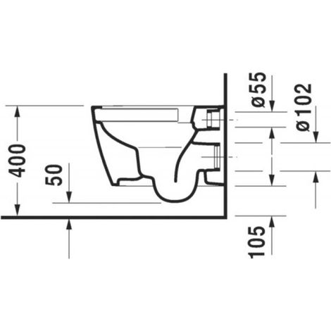 W.C. suspendu ME by Starck COMPACT sans bride, taille 370x480mm