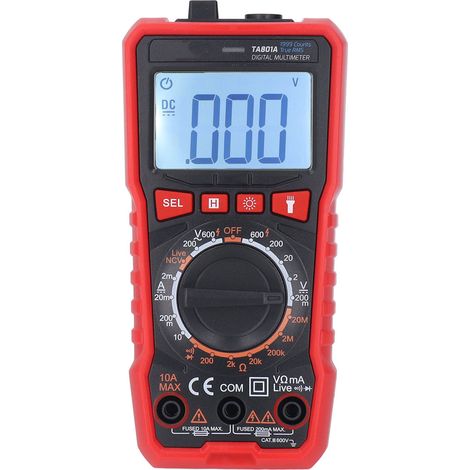 Tragbares Digitalmultimeter mit hoher Genauigkeit zur Messung von Spannung, Stromstärke, Widerstand und elektrischer Leistung mit Taschenlampe (1/5)