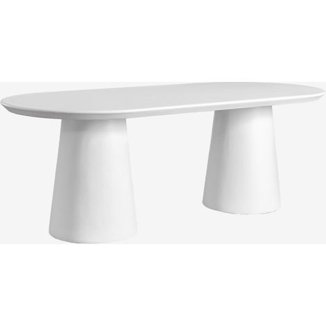 Table à manger ovale 220x95 cm en ciment Noemi SKLUM