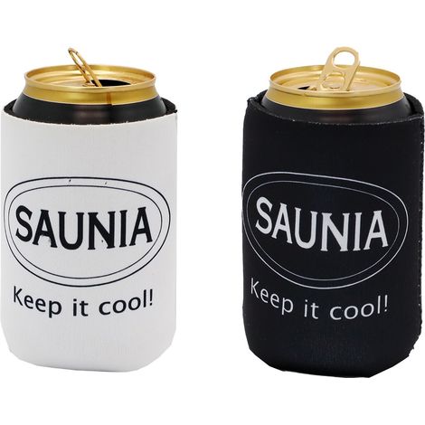 Nikkarien Sauna Dosenkühler Hülle aus Neopren in Schwarz und Weiß 2er Set