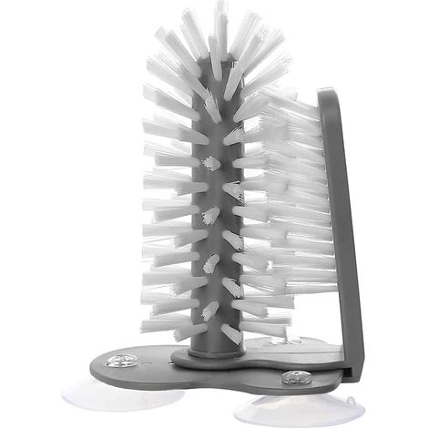 1 Brosse Lavage Verre, Ventouse Grande, Poils Double Face, Nettoyage 360 Degrés, Pour Verres à Vin (1/5)