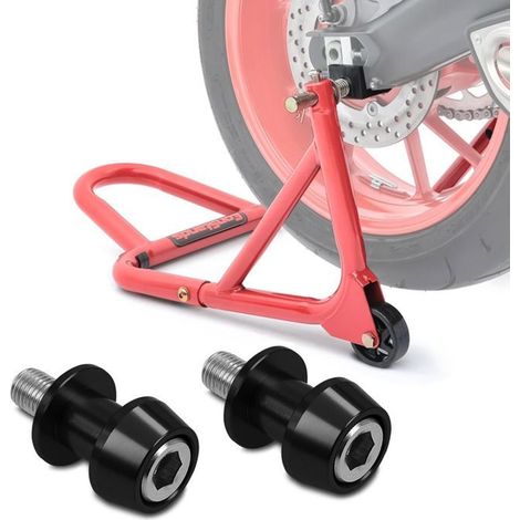 Cavalletto da officina posteriore ST Racing rosso + Diabolos Motea Assen M10 x 1.5 nero