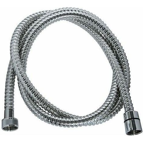 Manguera de ducha - ROUSSEAU - Tuercas de metal - Con fijación de seguridad - Longitud 2 m - Acero inoxidable cromado con fijación sencilla (1/5)