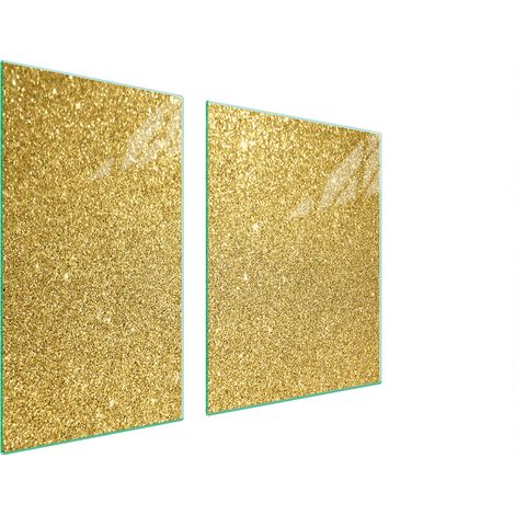 Glasplatte und Schneidebrett 100x52 Gold (1/5)