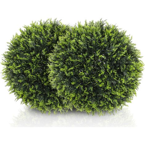 Lot de 2 cèdres artificiels 45 cm vert plantes intérieur décor maison bureau