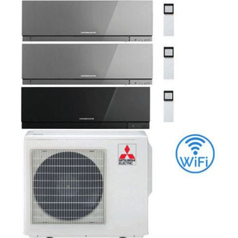Klimaanlage Mitsubishi Kirigamine Zen Wifi Silver + Black Test Split Inverter 7000 + 7000 + 7000 BTU mit U.E. MXZ-3F54VF Klasse A+++ /A++ NEU