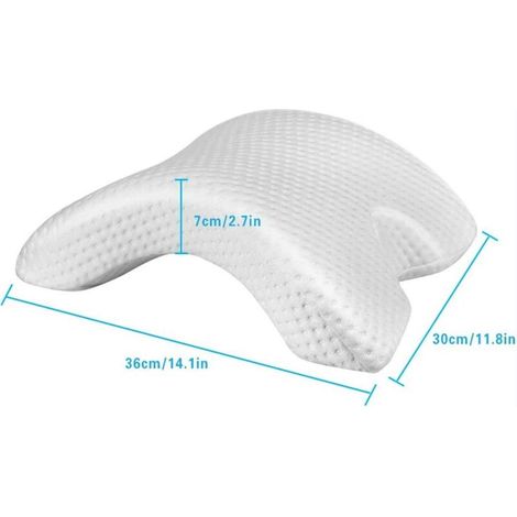 Coussin en mousse à mémoire de forme, coussin cervical cervical, coussin incurvé en forme de U, oreiller à pression à rebond lent 6 en 1, oreiller cervical anti-pression pour la protection des mains e (1/4)