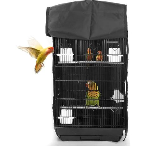 Housse de Cage à Oiseaux Universelle pour perruches perruches aras Conures Noir