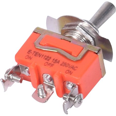 Interrupteur à bascule E-TEN1321, 2 ou 3 vitesses, longueur : 60 cm, 90 cm, 120 cm, 180 cm, références : 1321/1021/1121/1122/1221TEN-1122, 3 broches, 3 vitesses, orange. (1/2)