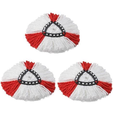 3 PCS Têtes de vadrouille en microfibre Remplacement pour Vileda EasyWring Spin Mop O-cedar 360 Rotating Floor Mop (1/4)