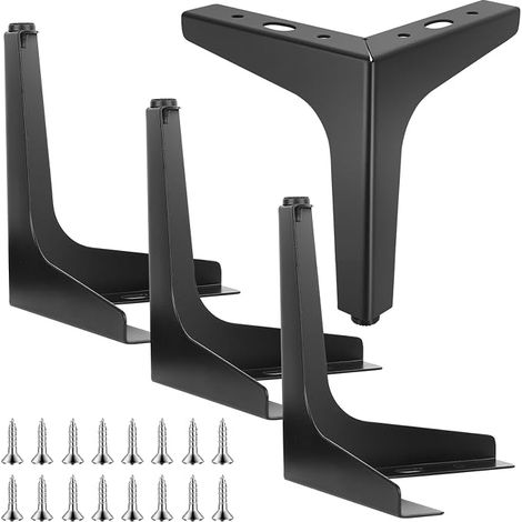 Furniture Legs, Black Metal Furniture Legs, 6.7 Inch Furniture Legs (1/5)