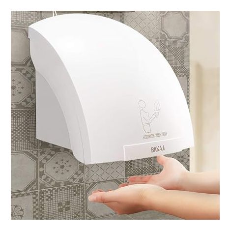 Wall-Mounted Automatic Hot Air Hand Dryer with Infrared Sensor (2000W, White) (1/5)
