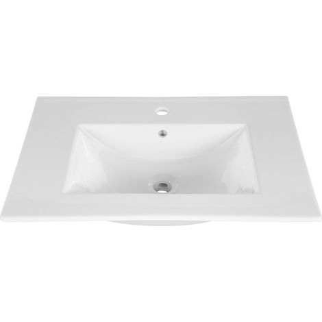 Einbauwaschbecken AXIS 50 cm in glänzend weißer Keramik