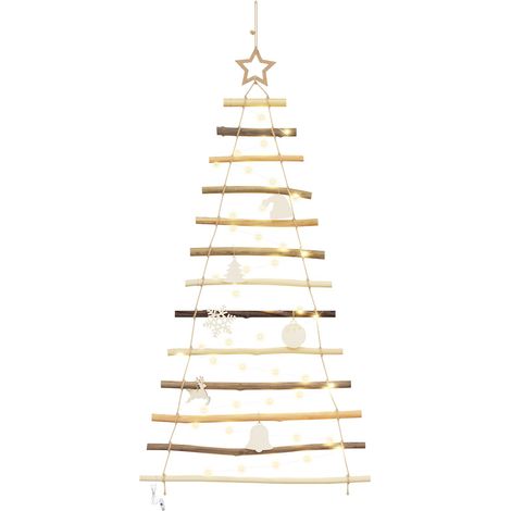 Árbol de Navidad Natural 120 cm madera maciza de fresno vidaXL