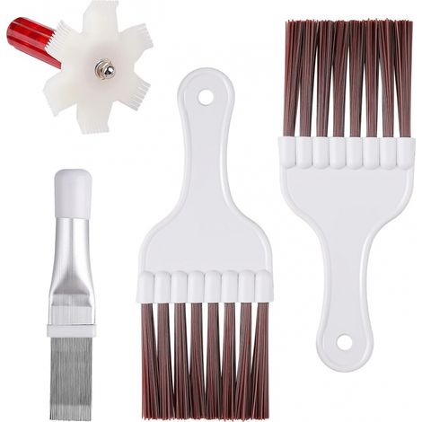 4 peines de condensador de aire acondicionado, peines de aleta de aire acondicionado, peines de acero inoxidable para refrigerador, 3 estilos (1/4)