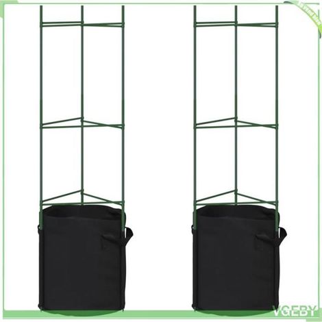 Cage à tomates - FAFEICY - 4009284 - Lot 2 pcs - Hauteur 116 cm - Acier revêtement PE (1/5)