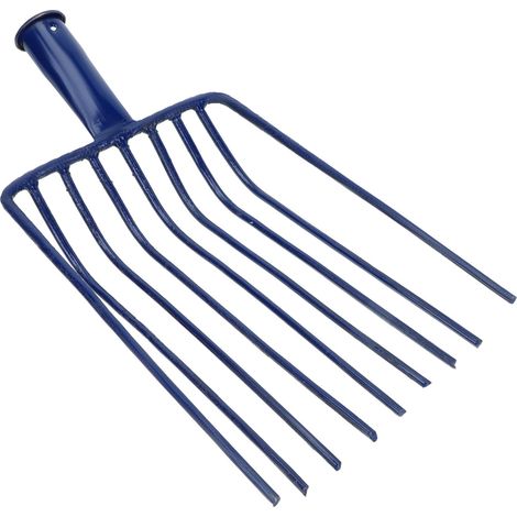 Râteau à Neuf Dents en Acier sans Manche Multiusage pour Jardinage et Maison, Outil pour Désherber et Pelle à Charbon Robuste Bleu (1/5)