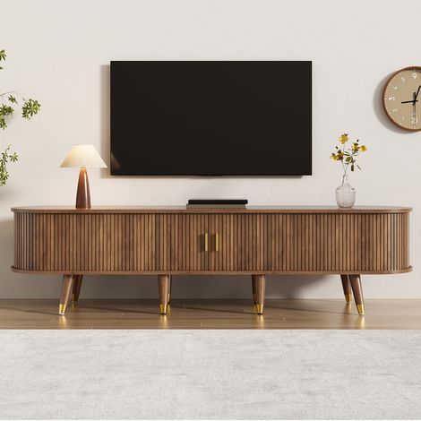 TV Möbel Schrank Stauraum 175 cm mit Walnuss OKMYHOME (1/5)