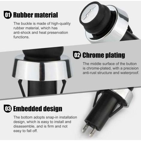 Interrupteur D Allumage - Bouton-Poussoir - Pour Barbecue - Chromé - Caoutchouc Et PU - Compatible Weber Genesis II Spirit II (1/4)