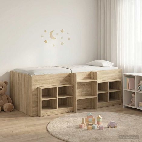 Struttura Letto Loft con Mobile 3 pz Rovere Sonoma vidaXL (1/5)
