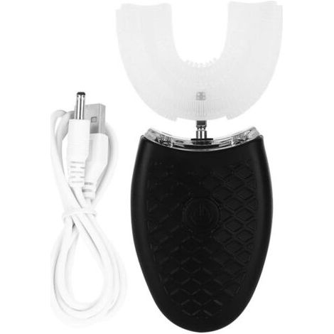 Brosse à dents électrique ultrasonique 360° – Brosse à dents intelligente automatique en forme de U, adaptée aux enfants et aux adultes – Nettoyage sonique entièrement automatique – Conception sans fi