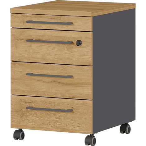 bümö Andratx Rollcontainer   Graphit-Eiche