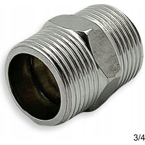 3/4-Zoll-Chromnippel mit flacher Dichtfläche, Stahl (1/5)