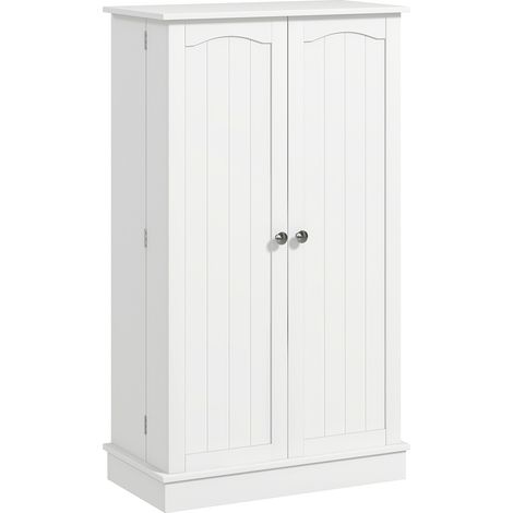 Armoire cuisine garde-manger 2 portes 5 étagères 12 porte-épices 60x30x104 cm blanc