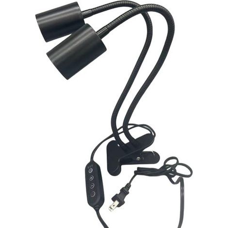 Lampe à se prélasser pour tortue, supplément de calcium chauffé, lampe à double tête pour tortue de reptile (1/5)
