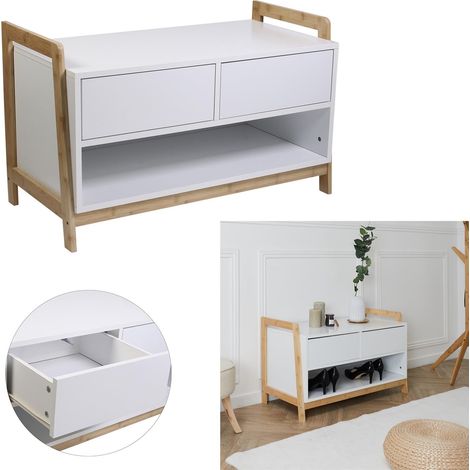 Meuble de Rangement - HOME DECO FACTORY - Copenhague - Rangement Supplémentaire - Blanc et Marron (1/5)
