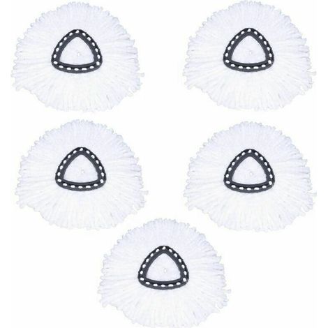 Têtes de vadrouille de rechange en microfibre pour vadrouille Vileda Turbo 2in1 EasyWring Spin Mop pour O-Zeder 360 Rotating Floor Mop Pack de 5 (1/5)