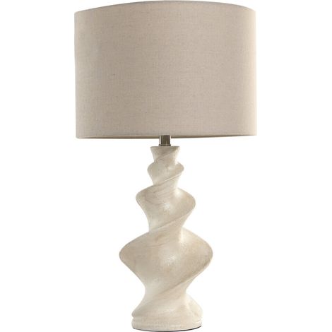 Lampara Sobremesa Resina Lino 38X38X67 Espiral (1/5)