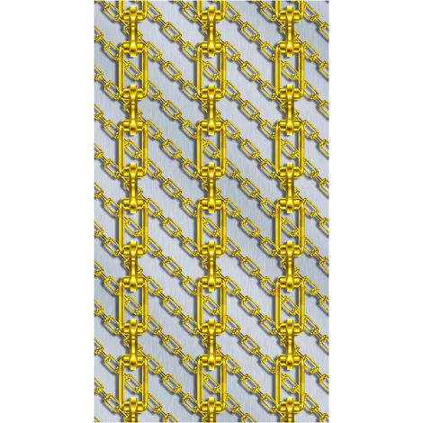 Creative, rideau imprimé motifs chaines dorée-or 140x245 cm, 1 pièce (1/2)