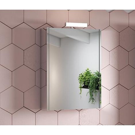 Armoire à glace Vikja avec Éclairage LED, 1 porte, miroir latéral 515x700x155 mm (1/2)