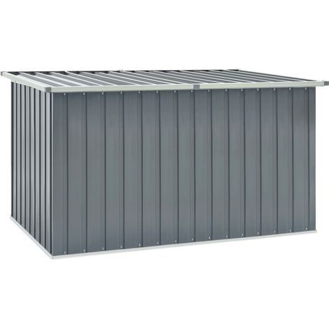 Coffre de rangement de jardin en acier Kliber 171cm - Le rangement idéal pour votre extérieur-Gris clair (1/5)