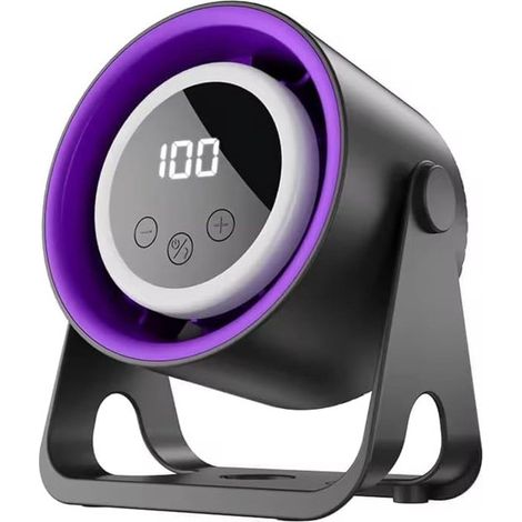 Ventilatore portatile 2 in 1 con luce notturna，ventilatore da tavolo ricaricabile tramite USB con display a LED，100 velocità，perfetto per camper (1/5)
