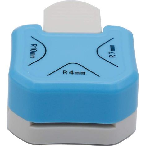 Perforatrice arrondisseur d'angles 3 en 1 (R4, R7, R10 mm) pour papier et scrapbooking - Bleu (1/5)